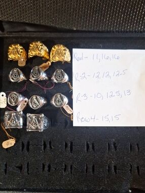 NWOT Masonic Signet Rings - Gold & Silver Men's Accessories